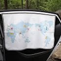 Magnetic Car Sun Shade Curtain for Side Window – Sun Blocker and UV Protector for Baby, Kids, and Pets – Universal Fit with Built-in Magnets for Steel-Framed Door (Be-Travel Map)