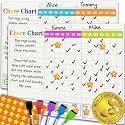 Magnetic Chore Chart for Kids Multiple Kids - Dry & Erase Board for Family