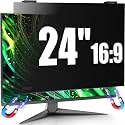 Magnetic Computer Privacy Screen Filter 24 Inch for Frameless Monitor Thin Bezel 16:9 Widescreen, Hanging Removable Anti Glare Blue Light Privacy Shield Protector Eye Protection
