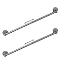 Magnetic Curtain Rod for Metal Door 16"-28", Magnet Cafe Curtain Rod For Small Window No Drill Rods Magnetic Sash Rods, Nickel, 2 Pack
