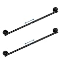 Magnetic Curtain Rod for Metal Door 16"-28", Magnet Cafe Curtain Rod For Small Window No Drill Rods Magnetic Sash Rods, Black, 2 Pack