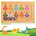 Magnetic Dinosaur Eggs Maze - Travel Wooden Montessori Toy for Fine Motor Skills, Color Sorting & Counting | Educational Sensory Board Magnetic Puzzles | Learning Activities for Toddler kid (Small)