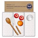 Magnetic Dish Drying Mat - 3 Pack | Ultra-Absorbent Diatomaceous Earth | Fast-Drying, Stackable with Magnets | Heat-Resistant, Eco-Friendly, Ideal for Kitchen Countertops | 19.8" x 15.2" x 0.47"