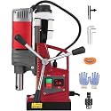 Magnetic Drill Press, 1450W 13000N Mag Drill with 1.57 Inch Capacity and Twist Drill Adapter, 820 RPM for Steel Beam Metal Drilling
