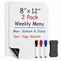 Magnetic Dry Erase Whiteboard for Fridge 8"x12" 2-Pack