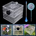 Magnetic Fish Breeder Box for Isolation Boxes Acclimation Hatchery breeding Incubator for Guppy Baby Betta Shrimp Saltwater Clownfish Coral Anemones Aggressive or Injured Fishes