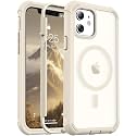 Magnetic for iPhone 12/12 Pro Case Heavy Duty Protection Antique White