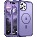 Magnetic for iPhone 12 Pro Max Case Heavy Duty Protection Dark Purple