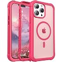 Magnetic for iPhone 13 Pro Case Heavy Duty Protection Rose