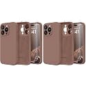 Magnetic for iPhone 14 Pro Case, Compatible with MagSafe, [Full Camera Protection][Screen Protector] Silicone Shockproof Protective Phone Case for iPhone 14 Pro 6.1", Brown (Pack of 2)