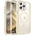Magnetic for iPhone 15 Pro Max Case Heavy Duty Protection Antique White