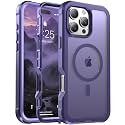 Magnetic for iPhone 16 Pro Max Case Heavy Duty Protection Dark Purple