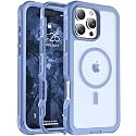 Magnetic for iPhone 16 Pro Max Case Heavy Duty Protection Blue Purple