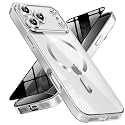 Magnetic for iPhone 18 Pro Case with Privacy Screen Protector &amp; Full Camera Cover,[Non-Yellowing] Shockproof Clear Phone Case Compatible with MagSafe Women Girls for iPhone18 Pro,Silver