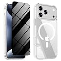 Magnetic for iPhone 18 Pro Case with Privacy Screen Protector &amp; Full Camera Cover,[Non-Yellowing] Shockproof Clear Phone Case Compatible with MagSafe Women Girls for iPhone18 Pro,Clear