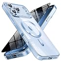 Magnetic for iPhone 18 Pro Case with Privacy Screen Protector &amp; Full Camera Cover,[Non-Yellowing] Shockproof Clear Phone Case Compatible with MagSafe Women Girls for iPhone18 Pro,Blue