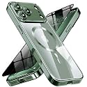 Magnetic for iPhone 18 Pro Case with Privacy Screen Protector &amp; Full Camera Cover,[Non-Yellowing] Shockproof Clear Phone Case Compatible with MagSafe Women Girls for iPhone18 Pro,Dark Green