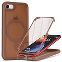 Magnetic for iPhone 7/8/SE(2020/2nd/2022/3rd) Case,Brown