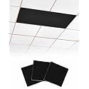 Magnetic Light Cover for Classroom Drop Ceiling,3 Pack 4x2 Ft Fluorescent Light Covers for Office Home Ceiling Light Pure Black Solid Color Lampshade
