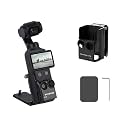 Magnetic Mount for DJI Osmo Pocket 4, 6 High-Strength Magnets 180° Adjustable Desktop Bracket, Magnetic Stand for Car/Vlog/Cycling/Time-Lapse, Includes Metal Adhesive Sheet - 48g Ultra-Light (Black)