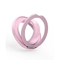 Magnetic Phone Grip, 360° Rotation & 180° Flip Universal Phone Ring Stand, Silicone Phone Ring Holder for Back of Phone for iPhone 17/16/15/14/13/12 Pro Max/Plus, Chalk Pink