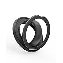 Magnetic Phone Grip, 360° Rotation &amp; 180° Flip Universal Phone Ring Stand, Silicone Phone Ring Holder for Back of Phone for iPhone 17/16/15/14/13/12 Pro Max/Plus, Black