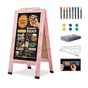 Magnetic Portable A-Frame Chalkboard Signs, 40" × 20", Pink