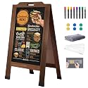 Magnetic Portable A-Frame Chalkboard Signs, 40" × 20", Brown