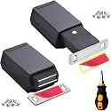 Magnetic Push to Open Cabinet Hardware CBRIVE 2 Pack Heavy Duty Push Latch &amp; Lock for Hidden Door Touch Latches and Catch Magnet Push Release Drawer Pull Tip on RV Closet Close Strong Pop Out, Black