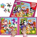 Magnetic Puzzles for Kids Ages 3-5 - 2x48 Pieces Travel Games 2-4