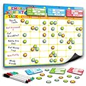 Magnetic Reward Chart for Kids, Customizable Dry Erase Weekly Chore Chart