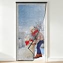 Magnetic Thermal Insulated Door Curtain, Retractable Door Cover with Track