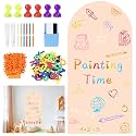 Magnetic Wall Decal Peel and Stick Magnetic Chalkboard Wallpaper in Milk Tea (39.3" x 17.5"), Includes Magnet Letters and Other Accessories for Home Kids Playroom Classroom Magnetic Play Wall Decor