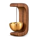 Magnetic Wooden Table Bell with Brass Bowl, Non Electric Door Minimalist