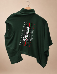 Magneto Graphic Print Men Round Neck Green