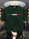 Magneto Printed Solid Men Round Neck Dark