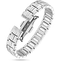 MagnetRX® EllipseMAX 5X Strength Magnetic Bracelets for Men (Silver)