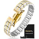 MagnetRX® EllipseMAX 5X Strength Magnetic Bracelets for Men (Silver/Gold)