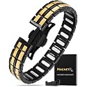 MagnetRX® EllipseMAX 5X Strength Magnetic Bracelets for Men (Black/Gold)