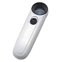 Magnifying Glass Handheld 40x Magnifier Magnifying Glass with 2 LED Light High Power Magnifier | Loupe Acrylic, Loupe Loop Lens Glass for Reading Jewelry Watch Repair Tool