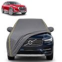 Magnite 100% Waterproof Car Cover | Dustproof Sun Protection Cover | Soft Cotton Lining | Triple Stitched | Mirror Pocket | Antenna Pocket | All Weather Body Cover (Grey with Yellow Piping)