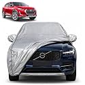 Magnite 100% Waterproof Car Cover | Dustproof Sun Protection Cover | Soft Cotton Lining | Triple Stitched | Mirror Pocket | Antenna Pocket | All Weather Body Cover (Silver with Yellow Piping)