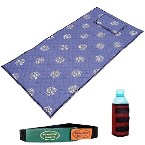 bio magnetic mattress pad  3 x 6 ft  comes with 1 pillow  water bottle coverbio magnetic water energy pad  bio magnettic hand bracelet combo for deep sleep and pain relief  blue