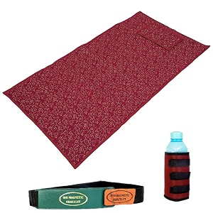bio magnetic mattress pad  3 x 6 feet  comes with 1 pillow  water bottle coverbio magnetic water energy pad  bio magnettic hand bracelet combo for deep sleep and pain relief  maroon