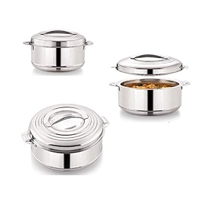 magnus rio stainless steel casserole set of 3 1000ml 2000ml 3000ml