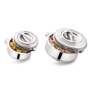 magnus rio stainless steel casserole with stainless steel lid - set of 2 2000 ml  5000 ml