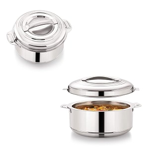 magnus rio stainless steel casserole with stainless steel lid - set of 2 1000 ml  3000 ml