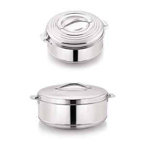 magnus rio stainless steel casserole with stainless steel lid - set of 2 3000 ml  4000 ml