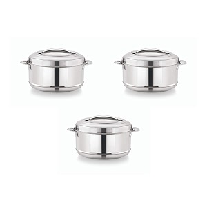 magnus rio stainless steel casserole with stainless steel lid - set of 3 1000ml each