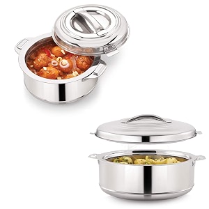 magnus rio stainless steel casserole with stainless steel lid - set of 2 1000 ml  5000 ml